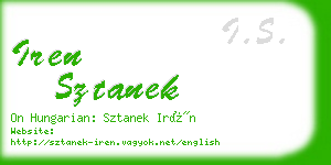 iren sztanek business card